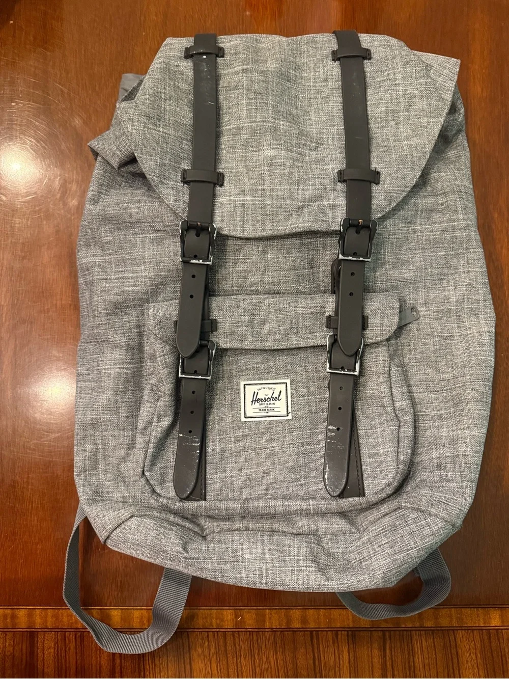 Herschel Supply Company Grey Heather Canvas Backpack with Black Straps
